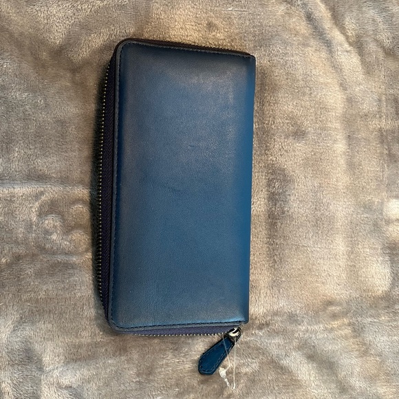 Coach Blue Leather Wallet - Picture 1 of 4